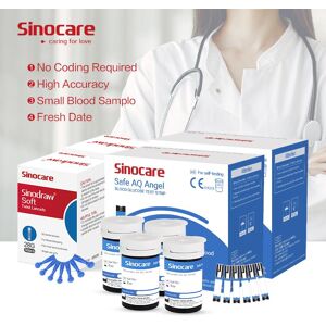 (Für Safe-Aq Angel)Sinocare Blutzuckerteststreifen Blutzuckerteststreifen 100/200/300/500 Stück Mit Lanzetten