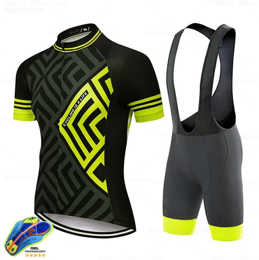 Mm-Zhp 2024 Team Raudax Radfahren Jersey Set Ropa Ciclismo Hombre Kurzarm Radfahren Set Mtb Bike Uniforme Maillot Ciclismo