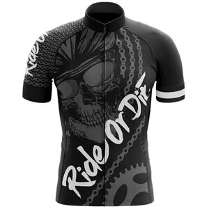 Shi Yao Clothing Totenkopf-Muster, Radtrikot, Herren, Sommer, Kurzärmelig, Fahrrad-Fahrradbekleidung, Hemden, Atmungsaktiv, Mtb, Fahrrad, Radsport-Uniform, Oberteile Aus 100 % Polyester