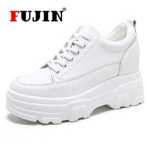 Fujin Echtes Leder Frauen Casual Schuhe Weiß Laufschuhe Sport Weibliche Turnschuhe Plattform Bequeme Schuhe