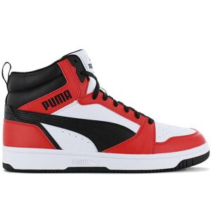 Puma Rebound V6 Mid - Herren Sneakers Basketball Schuhe Weiß-Rot 392326-04 Original