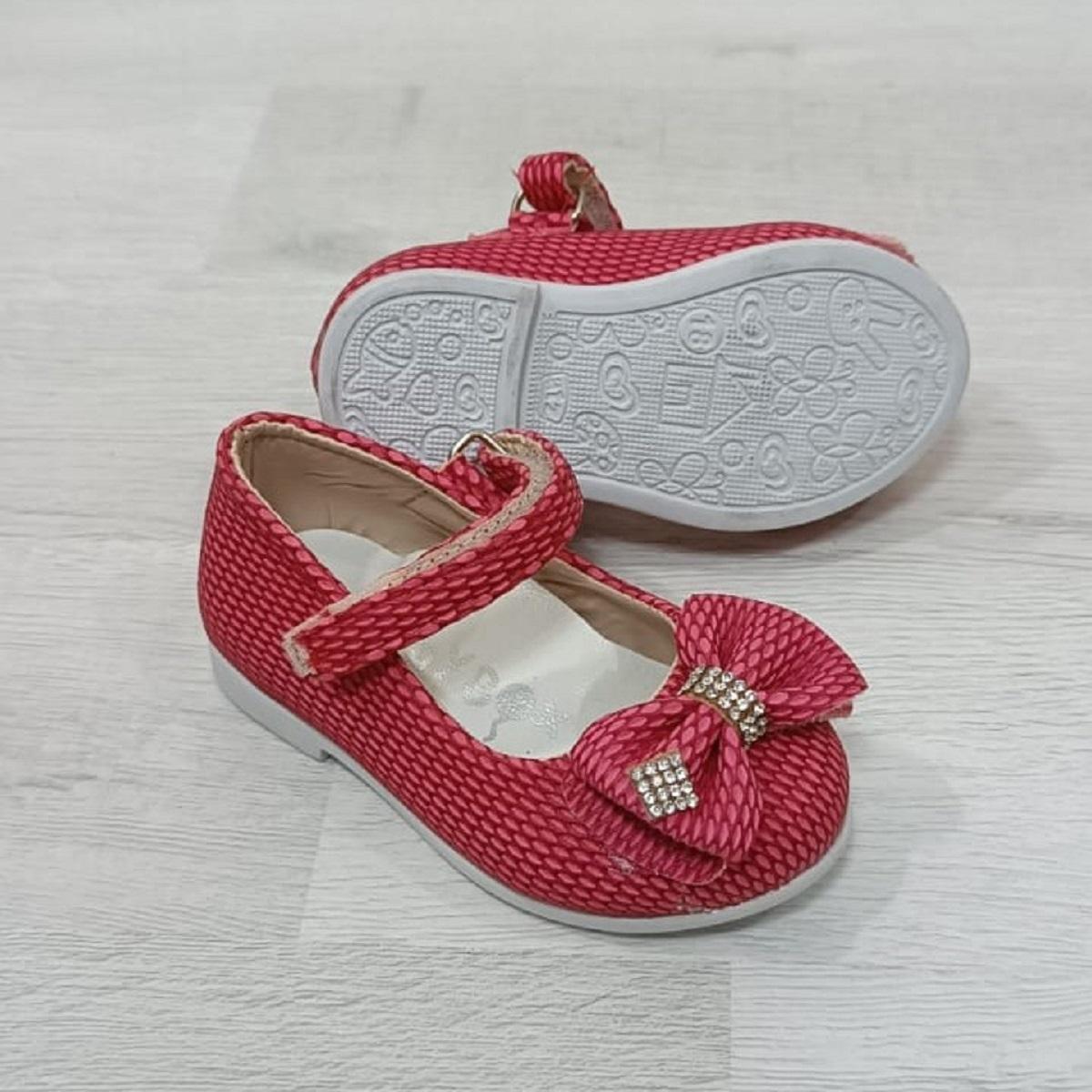 Fiyra 8012 Handmade Orthopedic Baby Girl Babet Shoes With Fuchsia Velcro