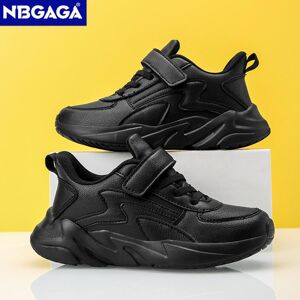 Nbgaga Kids Shoes Sportliche Schwarze Leder-Kinderschuhe Für Jungen Und Mädchen, Campus, Outdoor, Rutschfeste, Leichte Sneakers, Klassische Weiße Studenten-Tennisschuhe