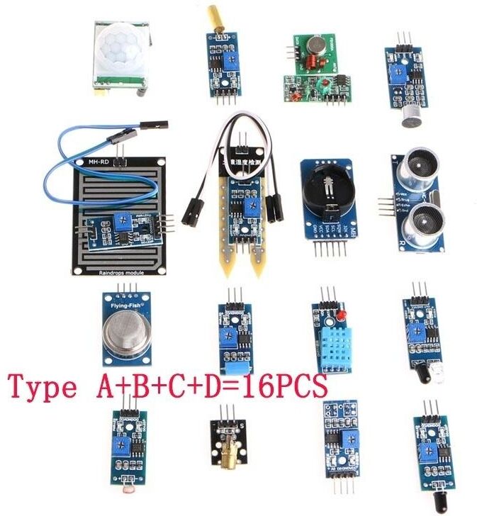 Electronic Kit 16 Teile/los Sensor Modul Board Kit Für Arduino Raspberry Pi 3/2 Modell B