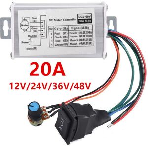 Dflife Dc 9v-60v 12v 24v 36v 48v 60v Pwm Dc Motor Drehzahlregler Regler 20a 1200w Pwm Monitor Dimmer Regler Mit Schalter