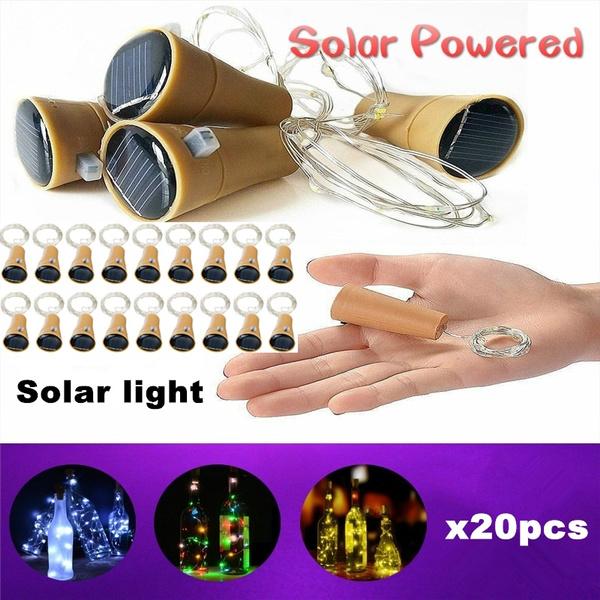 Decorate Your Home&garden Now 2m 20led Solarbetriebene Weinflasche Cork Shaped Led Kupferdraht String Outdoor Licht Girlande Beleuchtung Festival Outdoor Fairy Light