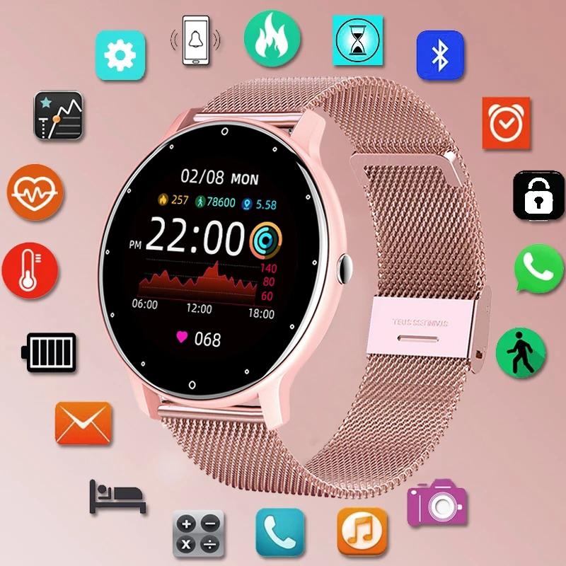 Lige 2022 Smart Uhr Damen Full Touch Screen Sport Fitness Uhr Ip67 Wasserdicht Bluetooth Für Android Ios Smart Uhr Weibliche