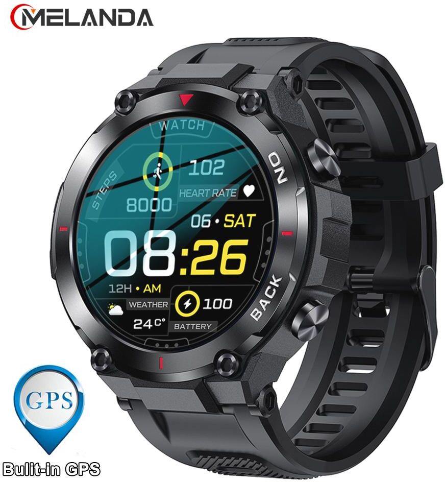 Melanda Neue Gps Track Männer Smart Uhr Ip68 Wasserdichte Gesundheits Monitor Sport Fitness Smartwatch Für Männer Uhren 480 Mah Große Batterie