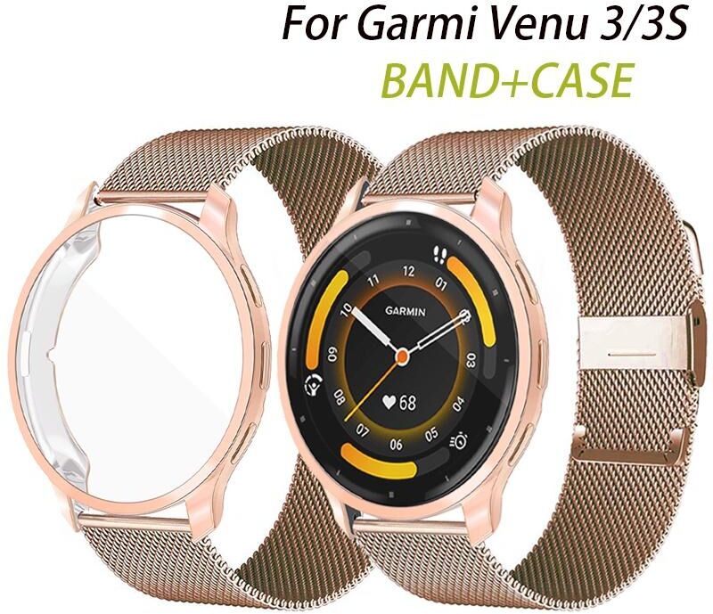 Hobbit-3c Accessories Metall Strap Für Garmin Venu 3 3s 2s Smart Uhr Armband + Fall Für Garmin Vivoactive 4 4s Armband Für Garmin Venu 2 Plus Abdeckung