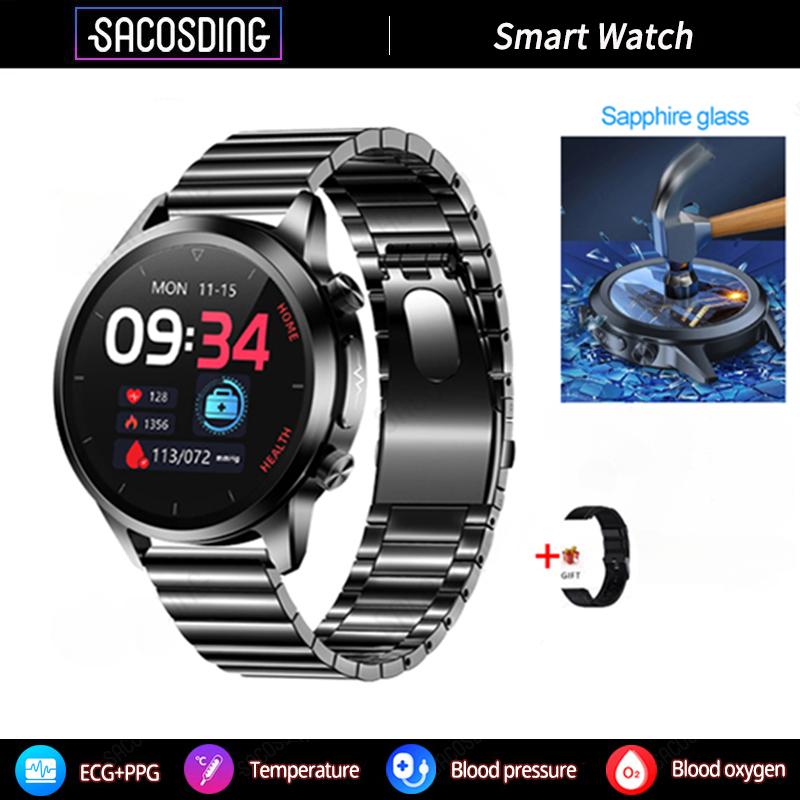 Sacosding Smart Watch Sacosding 2023 Ekg + Ppg Neue Smart Uhr Herren Gesundheit Uhr Herzfrequenz Uhren Ip68 Wasserdichte Fitness Tracker Smartwatch