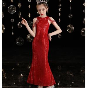 Starriver 2023 Lange Paillettenkleider Für Mädchen, Teenager, Kinder, Elegantes Brautjungfern-Hochzeitskleid, Pailletten-Kind-Party-Abendkleid, Abschlussball-Cocktailkleider