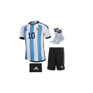 Santra Sports Wear Argentinien Messi Nationalmannschaft Blau Weltmeisterschaft 4er-Set Kinder-Fußballtrikot 3 Sterne