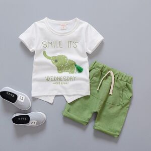 Fashion Run Baby Jungen Kleidung Sommer Marke Säuglings Kleidung Elefanten Kurzarm T-Shirts Tops Gestreiften Hosen Kinder Anzüge