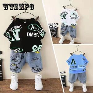 Wtempo Kinderkleidung Jungen-Sommeranzug, Cartoon-Junge Im Westlichen Stil, All-Match-Kurzarm-Zweiteiler Für Kinder, Kurze Hose + T-Shirt-Anzug