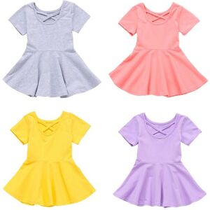 Sunshine Kids Clothing Baby-Mädchen-Baumwollkleid, Einfarbiges Kleid, Plissiert, Party-Minikleider