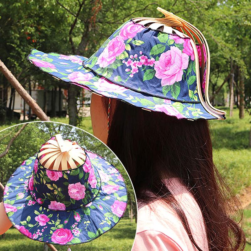 1home Supplies 1pc Decorv Chinesischen Stil Sommer Sonne Fan Hut Frühling 2 In 1 Strand Schattierung Multifunktional