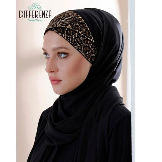 Differenza Luxus Hijab Damen Accessoires Muslimische Kleidung Schal Foulard Abaya Türkei Crep Pailletten Hochzeit