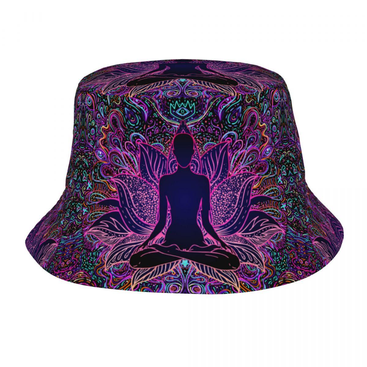 91141024ma7xa23d53 Indian Buddha Zen Mandala Bucket Hats Summer Beach Hatwear Fishing Fisherman Caps Für Camping Girl Bob Hat Uv-Schutz