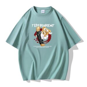 Bistrota Kung Fu Bär S-5xl Reine Baumwolle Männer Kurzarm T-Shirt Sommer Casual Tee Shirt