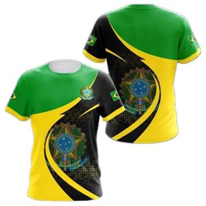 Laoxu Sommermode Cool Sports Brasilianischer Street Style 3d-Gedrucktes Herren-Kurzarm-T-Shirt Football Kingdom Rundhals-T-Shirt-Oberteil