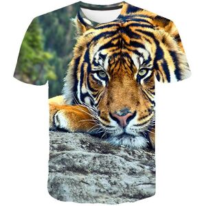 Wowclassic Frühling Sommer Tops Männer Plus Größe Kleidung Tier 3d Print T Shirt Tiger Muster Tees O Hals Kurzarm Top Atmungsaktive Mann Shirts