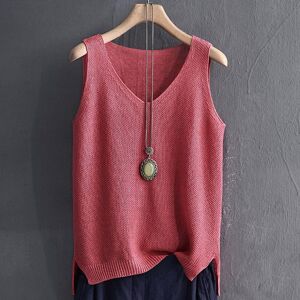 Yuch07 Sommer Damen Tops Ärmelloses Strick Tank Top Damen Pullover Lässige V-Ausschnitt Strickweste Tops Für Damen Kleidung