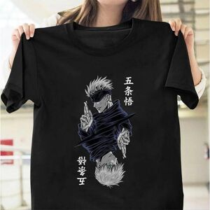 New Young 2024 Fashion Jujutsu Kaisen Satoru Gojo Anime Bedrucktes Damen-T-Shirt Mit O-Ausschnitt Und Kurzen Ärmeln, Kurzärmelig, Sommertop