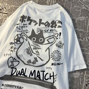 Elephant Frauen Cartoon T-Shirts Sommer Harajuku Kawaii Katze Gedruckt Kurzarm T-Stücke Weibliche Paar Streetwear Lose Kleidung Y2k Tops
