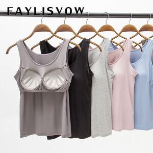 Faylisvow Sommer Modal Mit Fünf-Finger-Cup Brust Pad Leibchen Damen Mehrfarbig Große Größe Breite Schulter Gurt Frauen Dessous Top