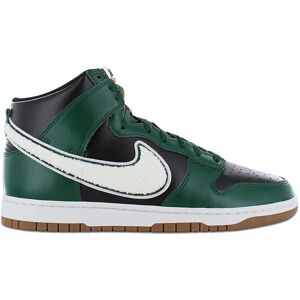 Nike Dunk High Retro University - Chenille Swoosh - Herren Sneakers Schuhe Leder Schwarz-Grün Dr8805-001 Original