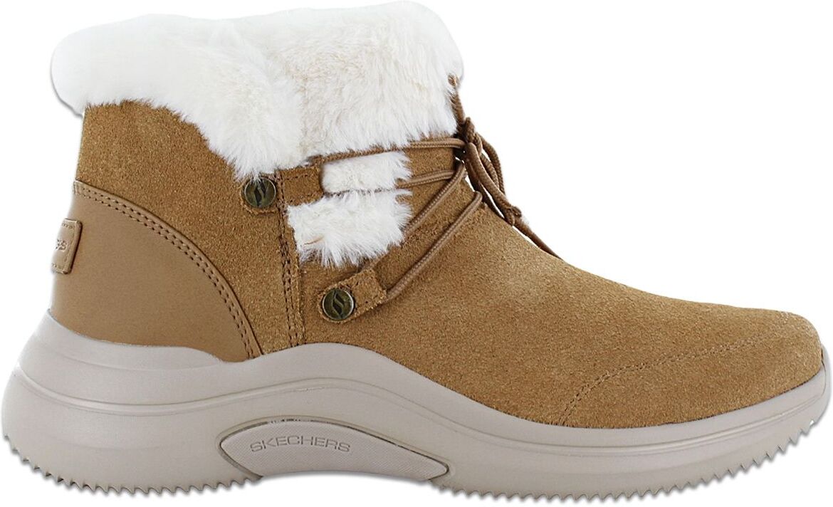 Skechers On-The-Go Midtown - Cozy Vibes - Damen Winter Stiefel Schuhe Gefüttert Leder Braun 144271-Csnt Original