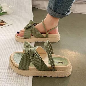 The Best Future Neue Stil Fee Stil Dame Sommer Hausschuhe Dicke Plattform Flache Sandalen Mit Schmetterling-Knoten Sommer Flip-Flops Sandalen Frauen