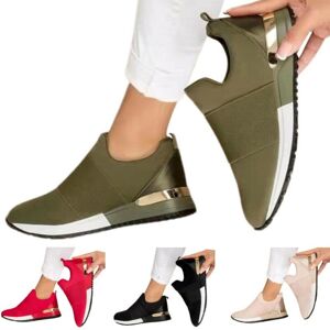 Yyy1111 Pure Color Sportschuhe Low Heel Sneakers Damen Damen Mode Stricktrainer Schuh