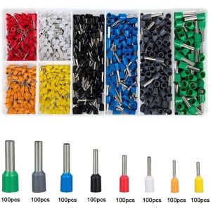 Zhusong 800pcs 8 Größen Kabel Aderendhülsen Terminals Cord Pin End Terminal Aderendhülsen Terminals Set Industrie