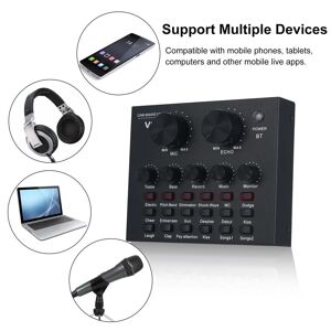 Tomtop Jms V8 Externe Soundkarte, Usb-Handy-Mikrofon, Live Für Mobile Computer, Audio-Schnittstelle Mit Bt