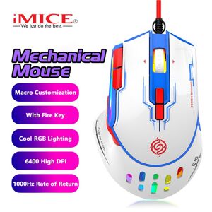 Imice Cool Game Maus, Kabelgebunden, 6400 Dpi, Neun Tasten, Rgb-Beleuchtung, Für Gaming, Mit Feuertaste, Unterstützung Für Makrodefinition, Mechanische Maus