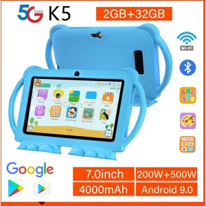 2024 Neues Bdf 7 Zoll Android 9.0 Kinder-Tablet Google Play 32 Gb Rom Silikonschutz Bluetooth 5g Wifi Tablets Kindergeschenke