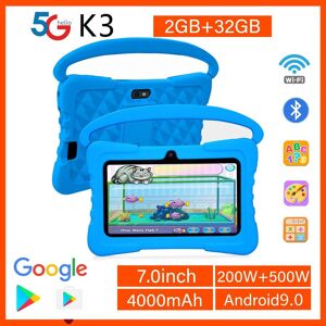2024 Neues Bdf 7 Zoll Android 9.0 Kinder-Tablet Google Play 32 Gb Rom Silikonschutz Bluetooth 5g Wifi Tablets Kindergeschenke