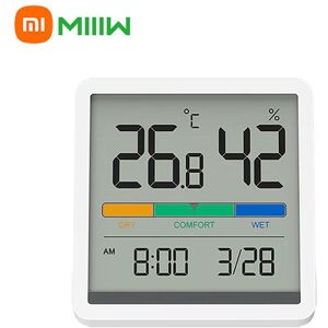 Xiaomi-1 Neue Xiaomi Miiiw Mute Temperatur Luftfeuchtigkeit Uhr Home Indoor Hochpräzise Baby Zimmer C/f Temperatur Monitor 3,34 Zoll Riesige Lcd