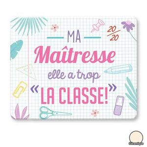 Les Trésors De Lily [R2538] – Keramikmagnet „messages“ In Blau-Pink (Meine Herrin Sie Hat Zu Viel Klasse! ) - 8x6cm