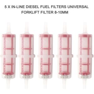 Vehiclekit 5 X Inline-Dieselkraftstofffilter, Universeller Gabelstaplerfilter, 8–10 Mm