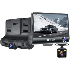 E-Ace Auto Dvr 3 Kameras Objektiv 4,0 Zoll Dash Kamera Dual Objektiv Mit Rückfahrkamera Video Recorder Auto Registrator Dvrs Dash Cam Mit 16 Gb Tf Karte