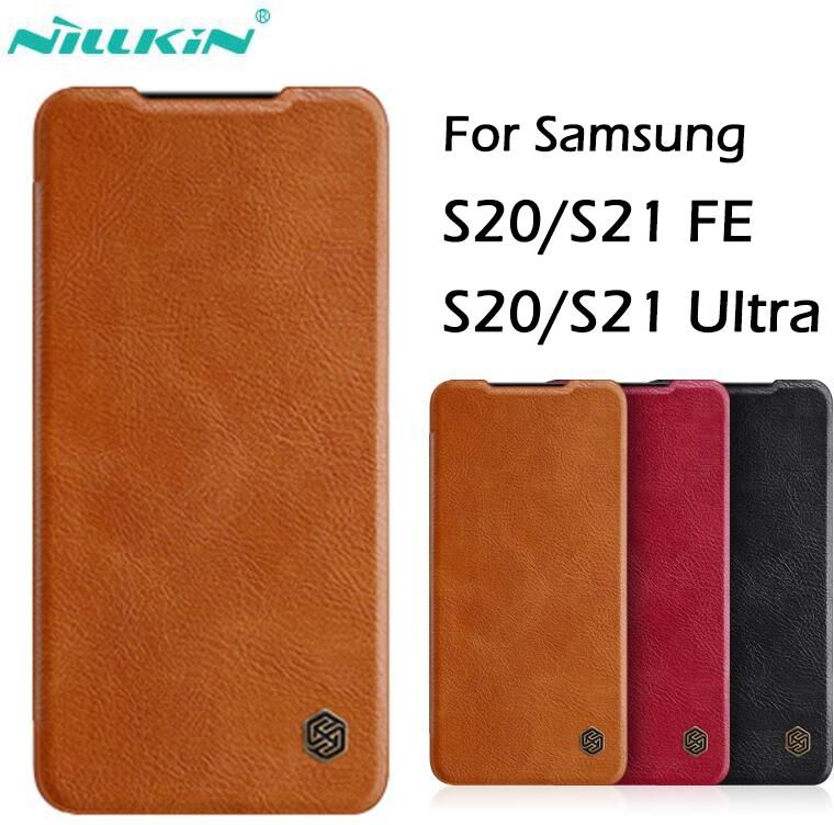 Für Samsung Galaxy S21 Fe 2021 Flip Cases Nillkin Qin Series Pu Leder Cover Für Note 20 + Plus Ultra 5g Fan Edition Fanedition