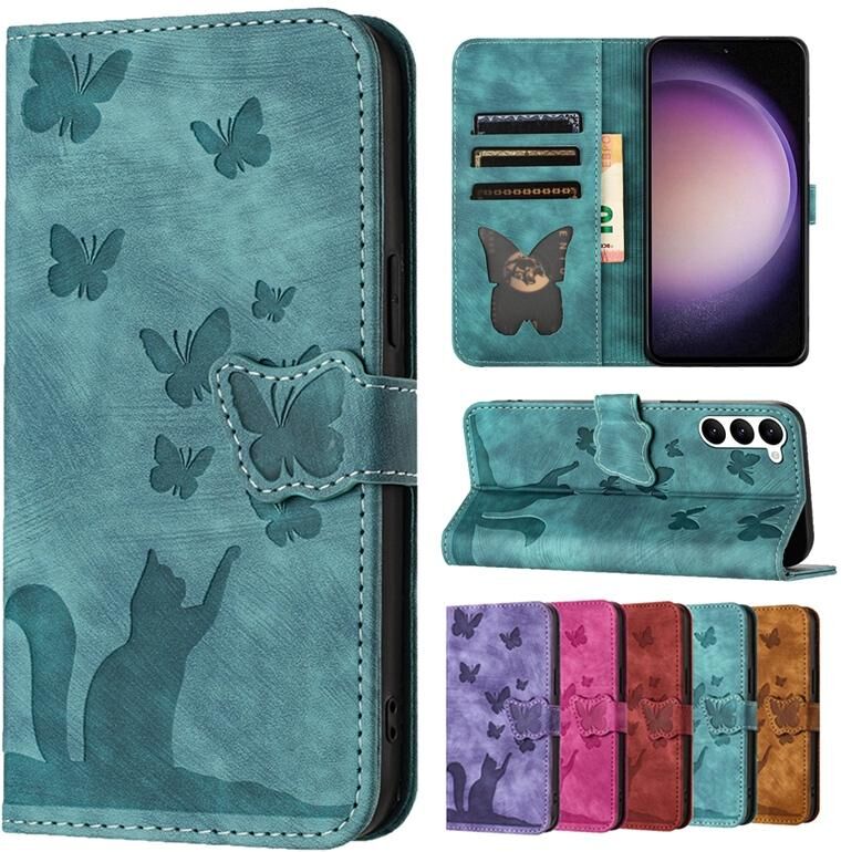 Popular Phone Cases Niedliche Cartoon-Katzen- Und Schmetterlings-Geldbörsenhülle Für Samsung Xiaomi Iphone Oppo Kartenfächer Pu-Leder Magnet-Flip-Cover Mit Ständer