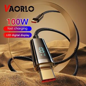 Vaorlo Led-Anzeige Schnellladekabel 100w Super Charge Usb-C Pd-C Usb Für Iphone Typ-C Für Iphone Hochgeschwindigkeits-Ladedatenkabel