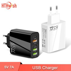 Ws3c 65w Usb Typ C Ladegerät Pd Quick Charge 3.0 5 Port Wand Telefon Power Adapter Eu Us Uk Stecker Für Iphone 13 12 Pro Max Samsung Xiaomi