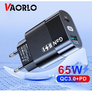 Vaorlo Gan 65w Super-Ladegerät Qc3.0 Usb-Schnellladung Pd Schnellladung Für Eu-Us-Stecker Hochwertiges Wandladegerät