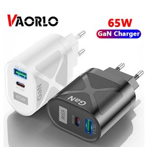 Vaorlo 65w Gan-Ladegerät Pd Qc3.0 Schnellladung Schnelllade-Wandladegerät Eu Uk Us-Anschlüsse