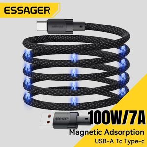 Essager 7a Usb A Auf Typ C Schnellladekabel 100 W Magnetische Saugkraft Anti-Wickel-Datenkabel Für Samsung Oppo Onplus Realme