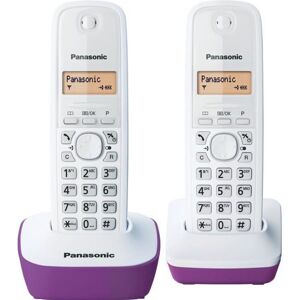 Schnurloses Telefon Panasonic Kx-Tg1612frf Duo – 50 Namensverzeichnis – 300 M Reichweite – Lila Weiß